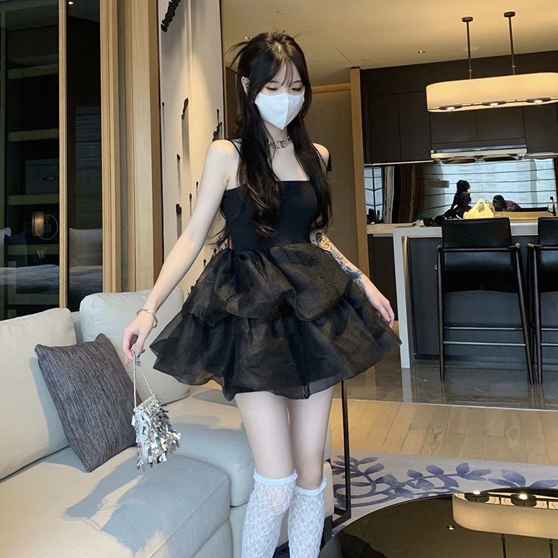 Váy đầm xoè chữ A thiết kế hai dây xếp tầng bồng bềnh dáng babydoll tiểu thư đi tiệc Hottrend MT33 SP91
