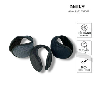 Chụp tai mùa đông, Bịt tai giữ ấm AMILy Chất liệu nỉ có lót lông mềm nhẹ và dễ chịu