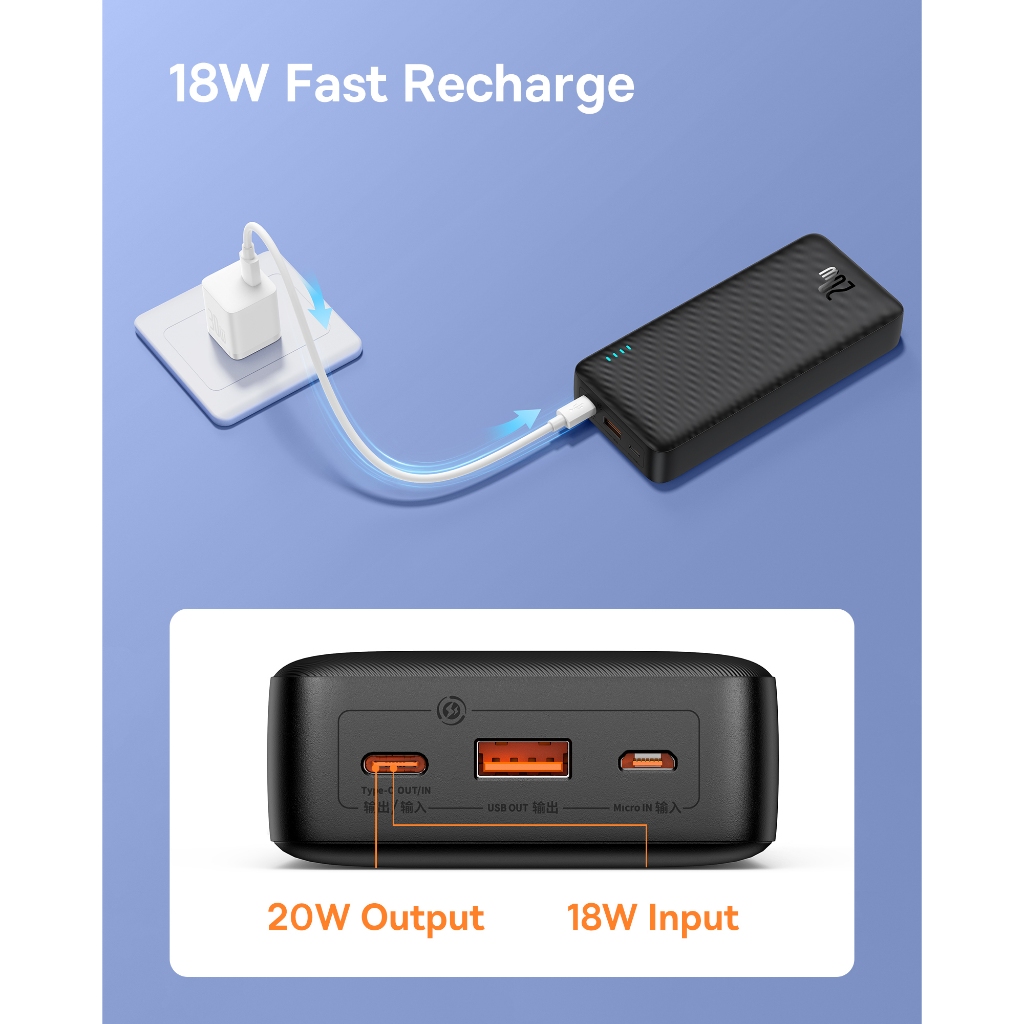 Ảnh Pin sạc dự phòng Baseus Airpow 20000mAh 20W Power Dilevery kèm dây sạc nhanh Usb Type-C 4
