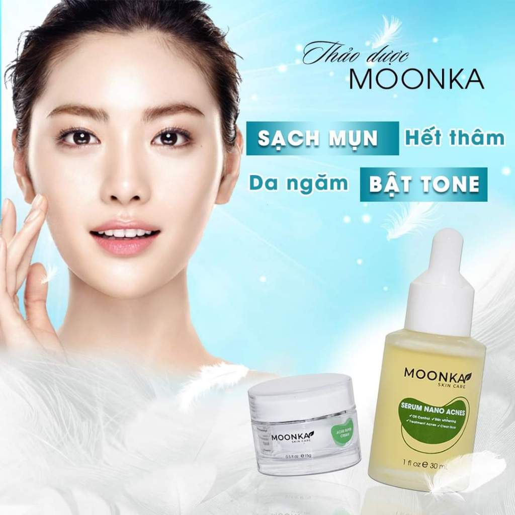 Combo Serum Và Kem Giúp Giảm Thâm Và Sạch Mụn Moonka