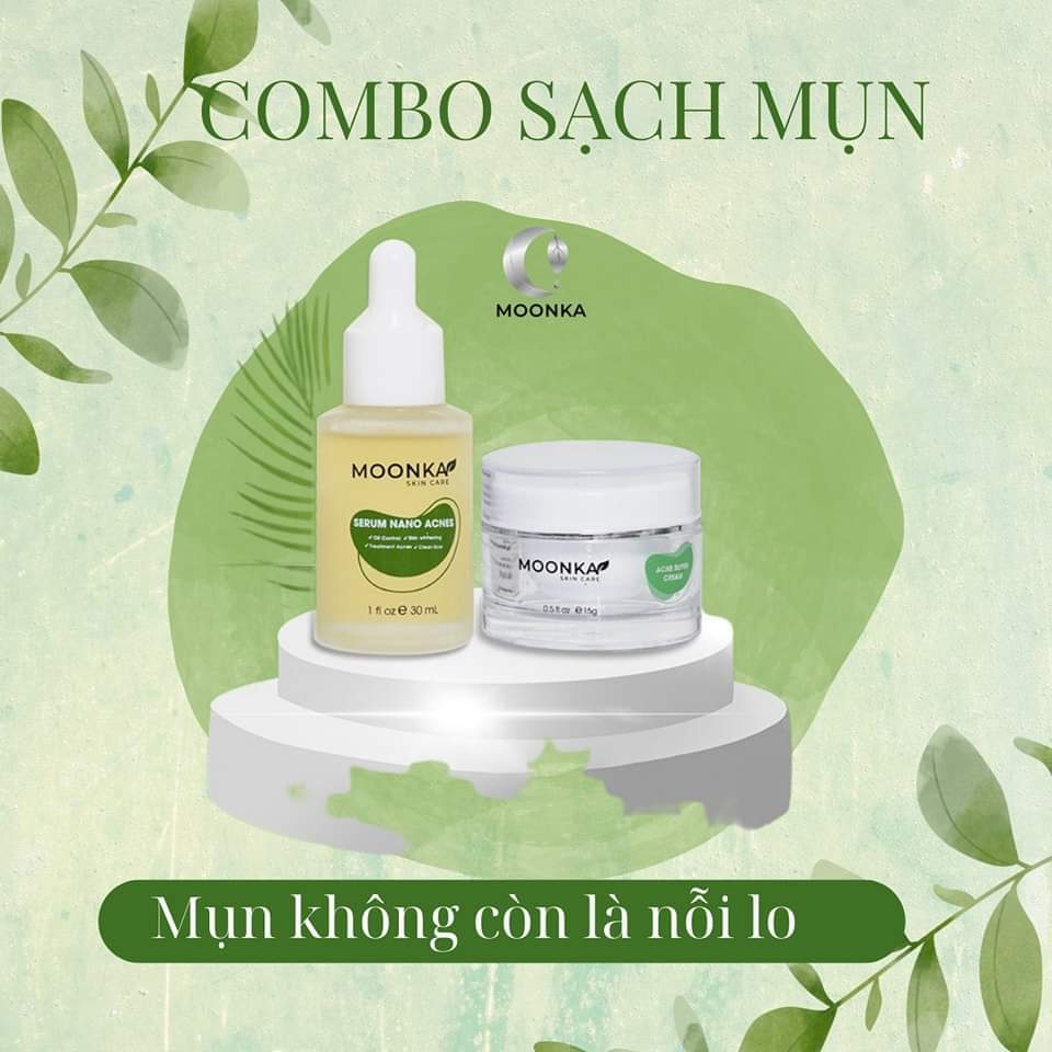Combo Serum Và Kem Giúp Giảm Thâm Và Sạch Mụn Moonka