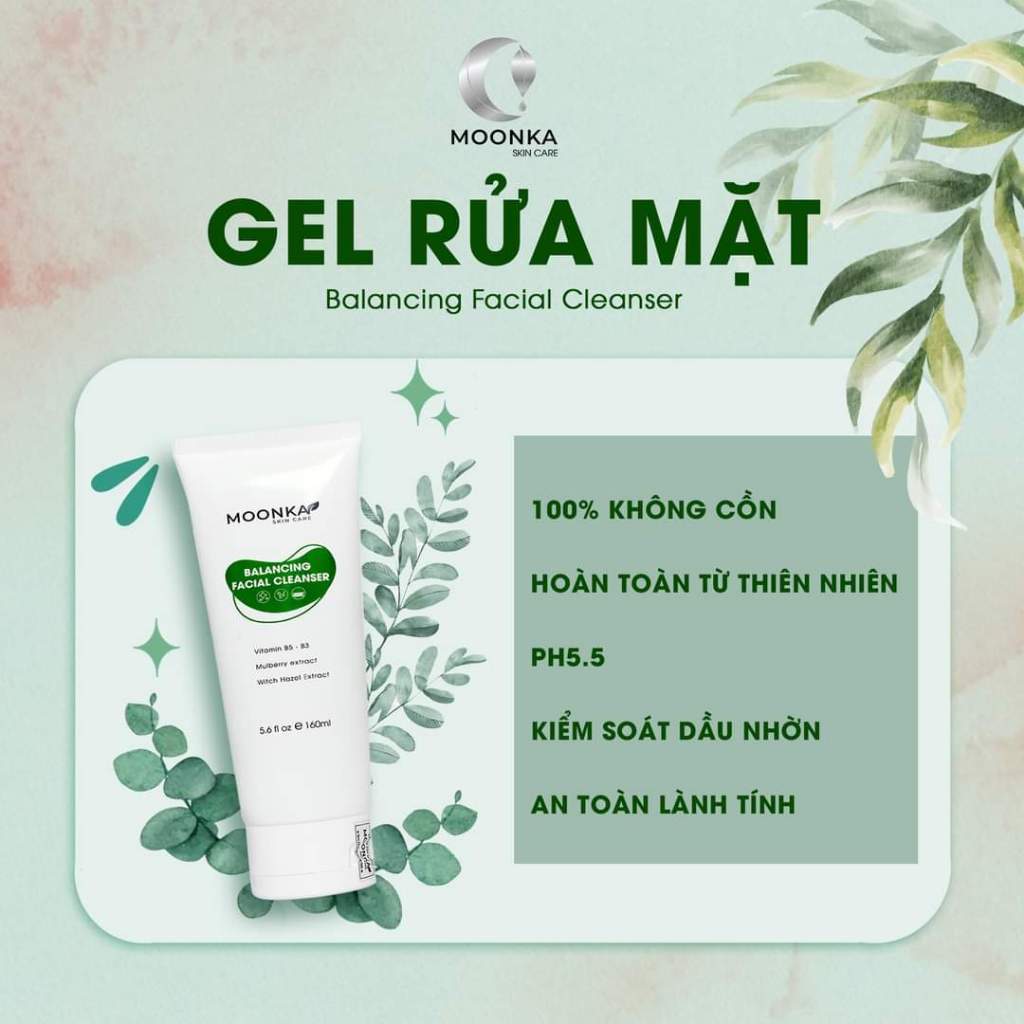 Gel Rửa Mặt Thảo Dược Moonka Lành Tính Cho Da