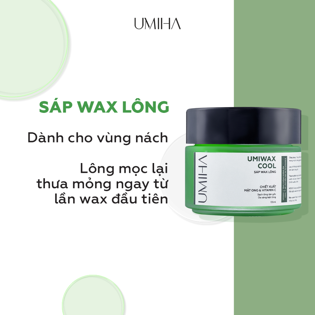 Wax lông UMIHA (95gr) - Sáp wax lông bám dính x2 dành riêng cho wax ...