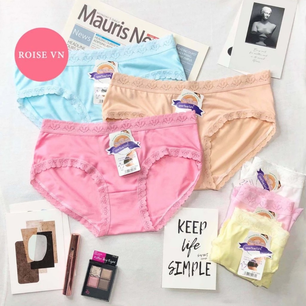 COMBO 5 QUẦN LÓT NỮ THUN COTTON VIỀN REN THÁI RẺ ĐẸP VÀ TINH TẾ MÃ 5889