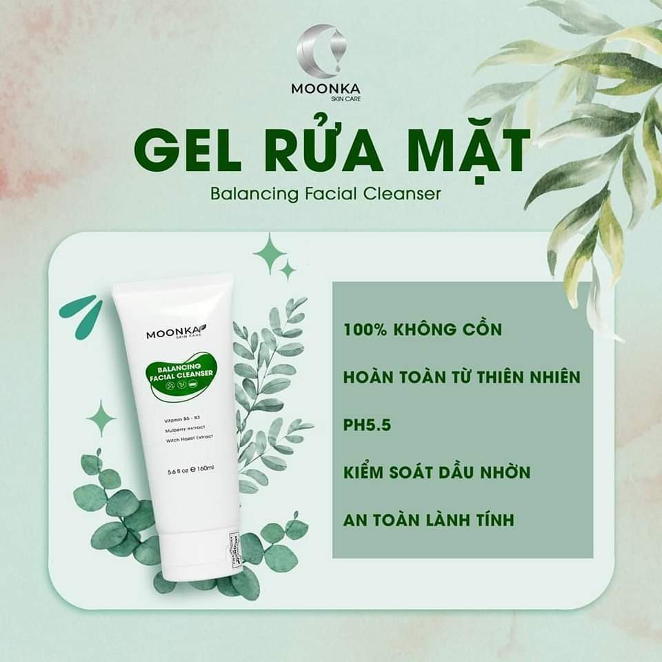 Gel Rửa Mặt Thảo Dược Moonka Lành Tính Cho Da