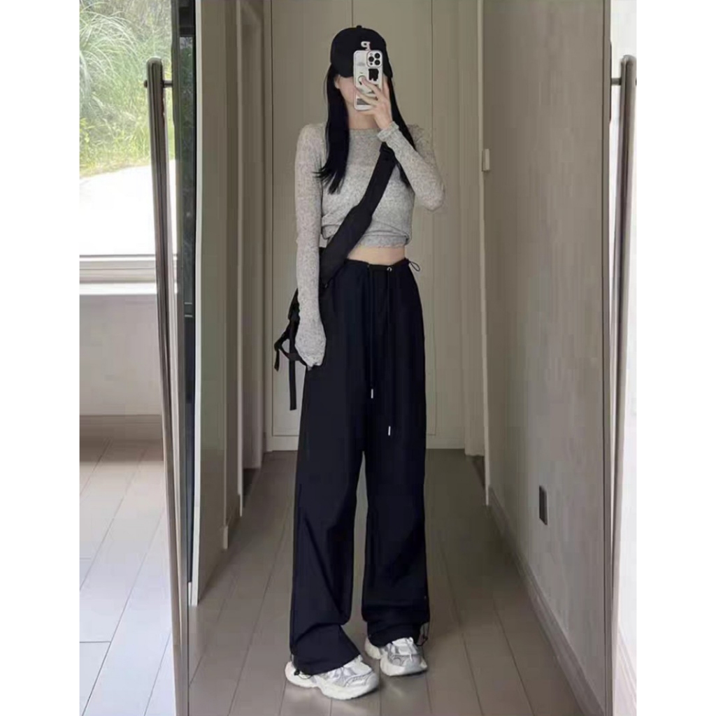 Quần Ống Rộng Nữ Kaki Hàng Đẹp 2 Kiểu Bo Gấu 2 Ly Form Xinh Trẻ Trung Năng Động Phối Với Áo Croptop Đẹp Mê Ni