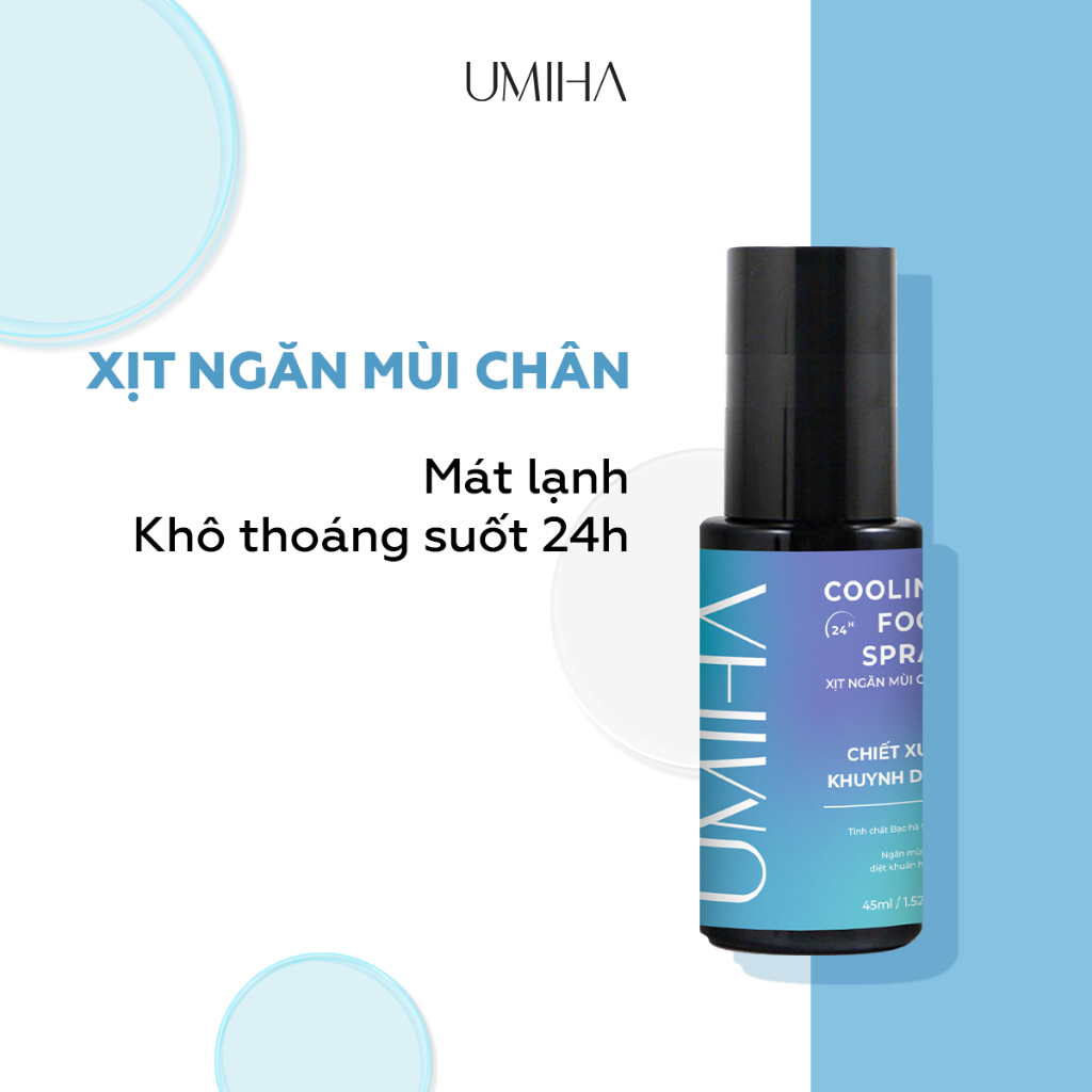 Ảnh Xịt hôi chân UMIHA (45ml) chiết xuất Khuynh Diệp xịt khử mùi hôi chân và khử mùi giày hiệu quả cả ngày dài 1