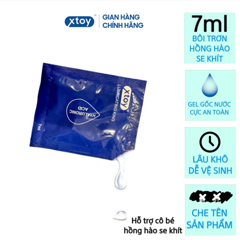 Gel Bôi Trơn dạng gói XTOY, gel gốc nước, chứa tinh chất độc quyền HA làm hồng se khít, gói gel 7ml nhỏ gọn tiện dụng