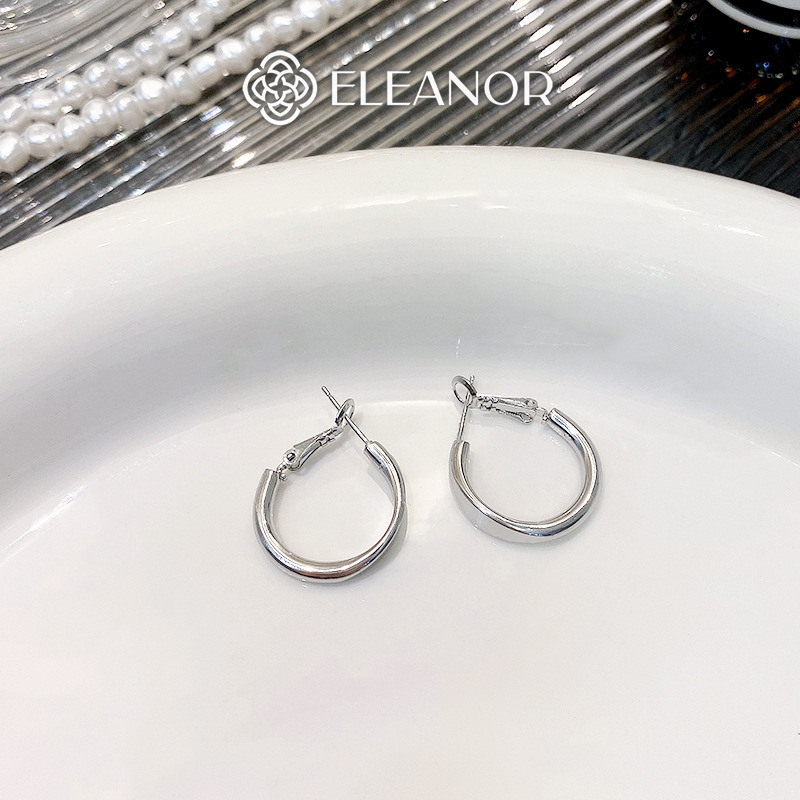 Bông tai nữ chuôi bạc 925 Eleanor Accessories hình tròn khuyên tai basic phụ kiện trang sức 7215