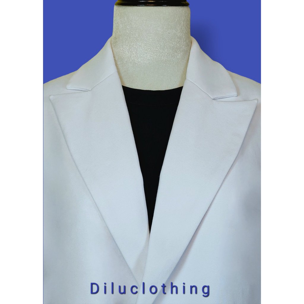Set Áo blazer nữ & QUẦN [MAY THEO SỐ ĐO] - chất liệu cao cấp, 2 lớp, lót lụa mềm, màu trắng - Tiệm may Diluclothing