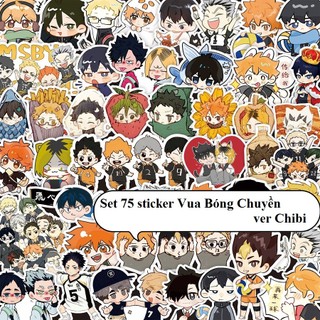 sẵn Set 60-68 sticker Vua Bóng Chuyền | Miếng hình dán trắng đen DIY / không trùng, chống thấm nước / Miếng hình HD1