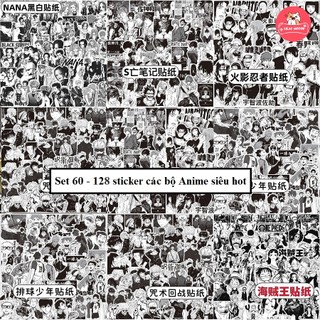 sẵn Set 60-68 sticker Vua Bóng Chuyền | Miếng hình dán trắng đen DIY / không trùng, chống thấm nước / Miếng hình HD1