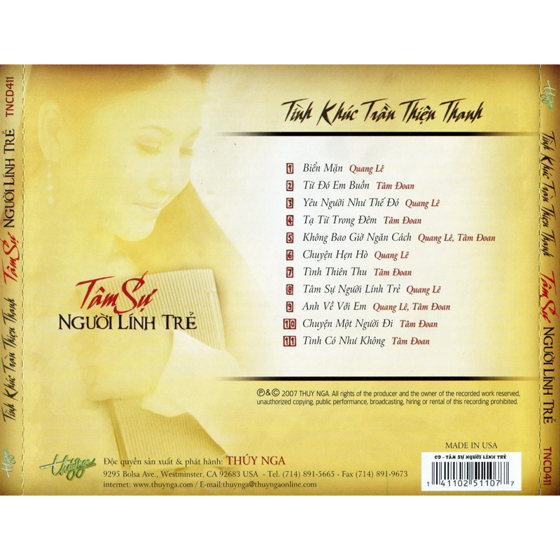 Băng Cassette Tâm Sự Người Lính Trẻ - Quang Lê, Tâm Đoan