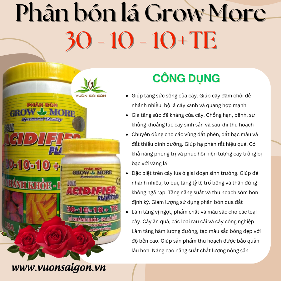 Phân bón lá Grow More 30 10 10+TE 2