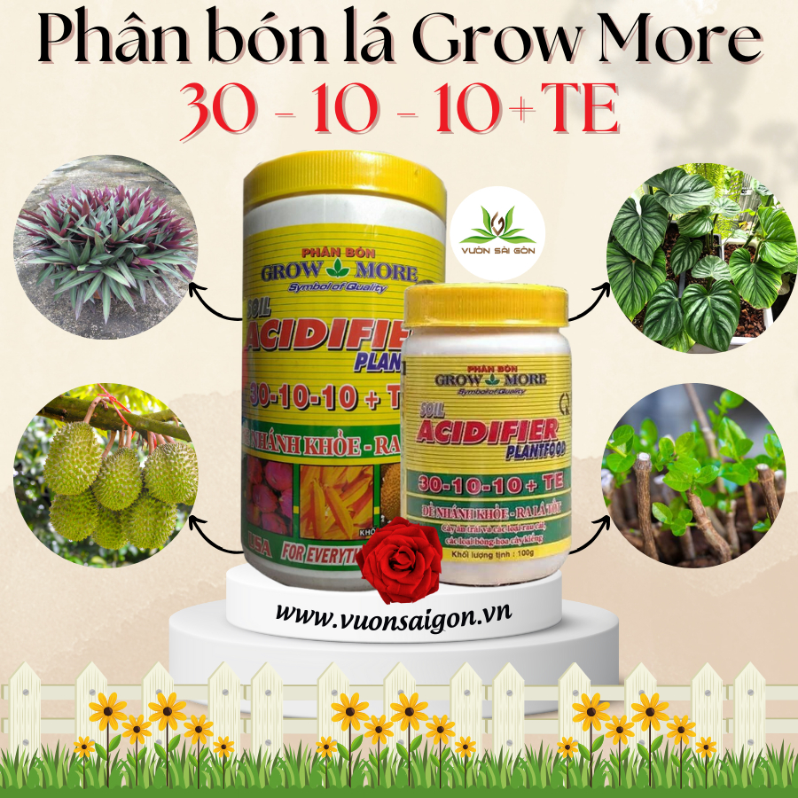 Phân bón lá Grow More 30 10 10+TE 4