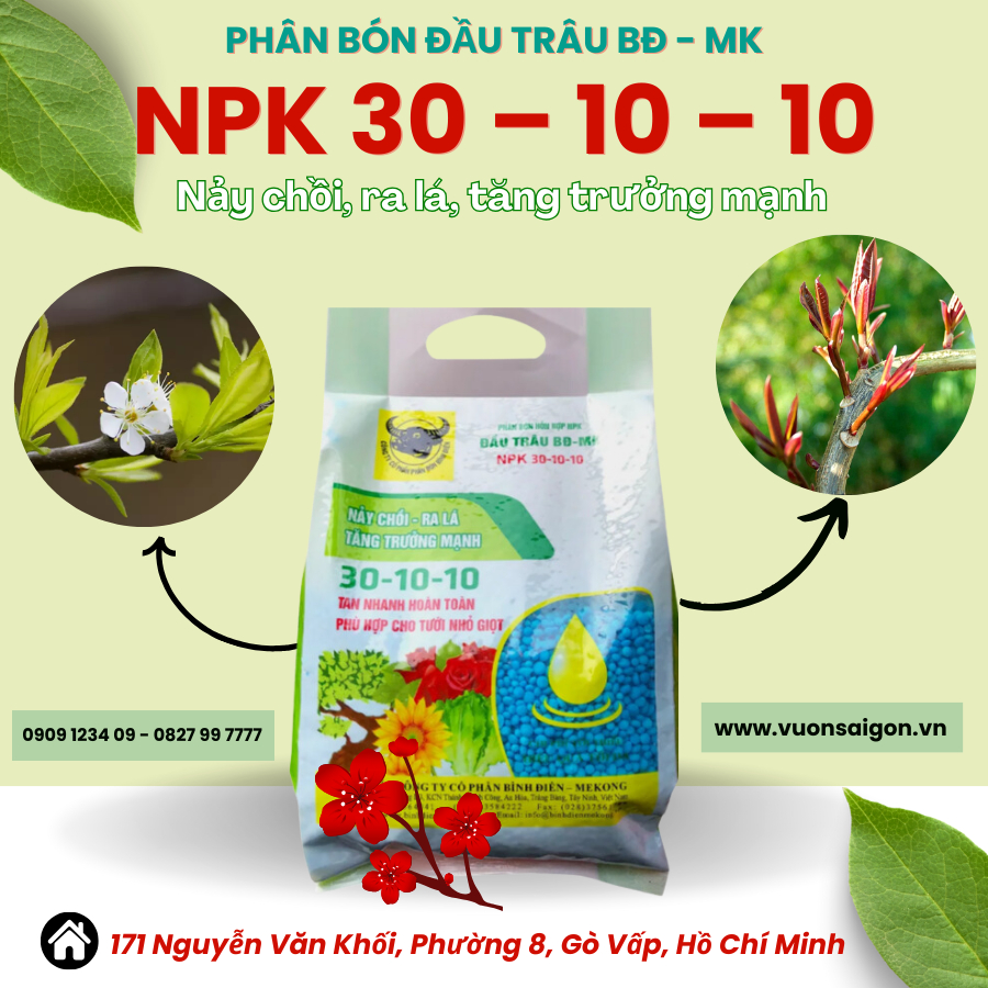Phân bón đầu trâu NPK 30 - 10 - 10 (1kg) 1