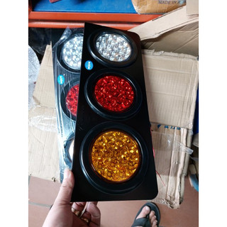 Đôi Đèn hậu xe tải led 3 khoang tròn 2008 hàng SILIDUO chất lượng cao 12v/24v