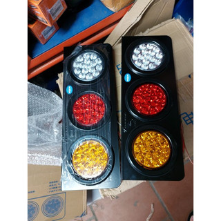 Đôi Đèn hậu xe tải led 3 khoang tròn 2008 hàng SILIDUO chất lượng cao 12v/24v