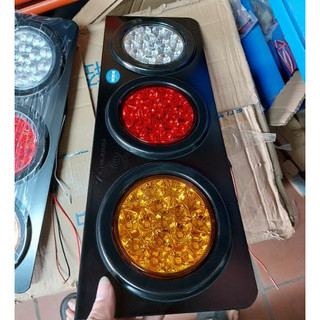 Đôi Đèn hậu xe tải led 3 khoang tròn 2008 hàng SILIDUO chất lượng cao 12v/24v