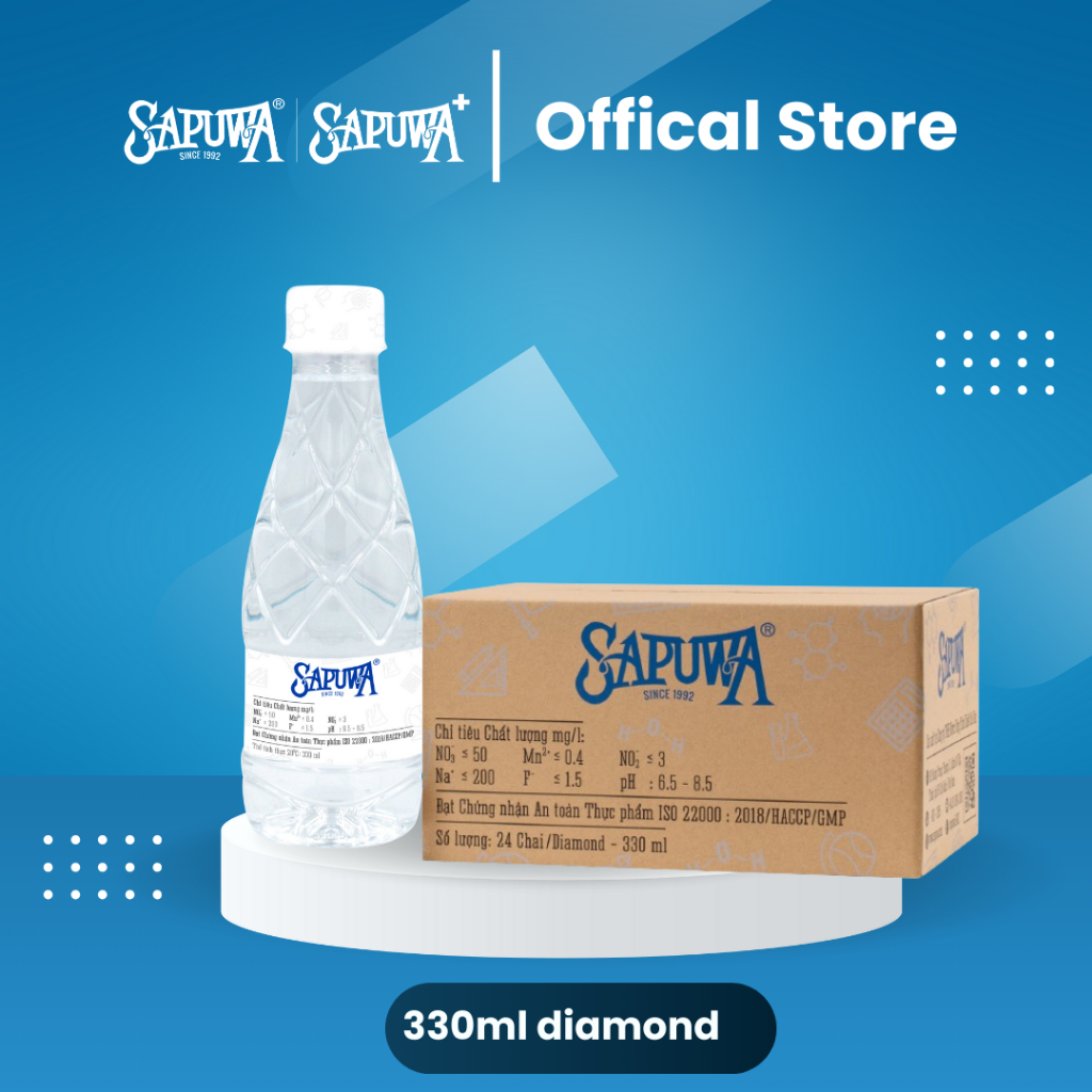 Thùng 24 chai nước tinh khiết 330ml diamond