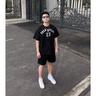 Bộ Thể Thao Cổ Tròn Nam Nữ Tay Ngắn Phối DREN23 Sành Điệu Đơn Giản Chất Liệu Cotton Khô Mềm Mịn Siêu Thoáng Mát