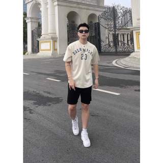 Bộ Thể Thao Cổ Tròn Nam Nữ Tay Ngắn Phối DREN23 Sành Điệu Đơn Giản Chất Liệu Cotton Khô Mềm Mịn Siêu Thoáng Mát