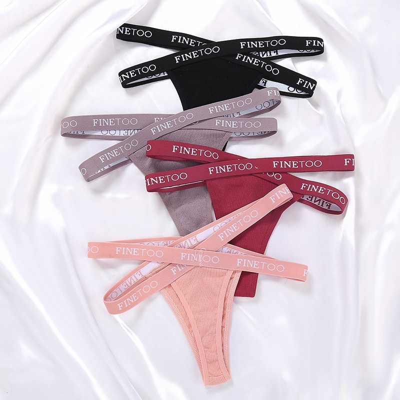 Quần lót lọt khe nữ sexy dây hông cotton trơn thoáng khí quần lót cạp thấp gợi cảm 005