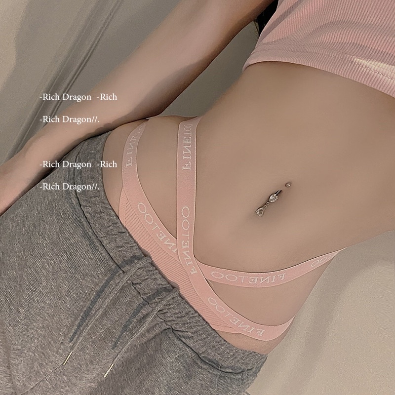 Quần lót lọt khe nữ sexy dây hông cotton trơn thoáng khí quần lót cạp thấp gợi cảm 005
