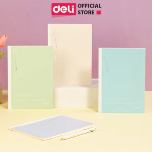 Sổ Vở Kẻ Ngang Dán Gáy Chính Hãng Deli Kích Cỡ A5/B5, Giấy Chống Lóa Cao Cấp 80Trang - WA540/WB540