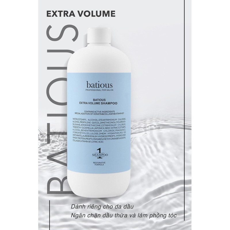 Cặp dầu gội xả Batious 500ml 960ml hạn 2028 - Phục Hồi Tóc Hư Tổn Đa Tầng Batious 3 màu IS470