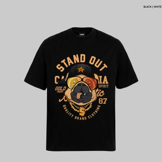 Bộ Thể Thao Hè Tay Ngắn Phối 5D Mặt Cún STAND OUT Sành Điệu, Chất Liệu Cotton Khô Mềm Mịn Thấm Hút Mồ Hôi Siêu Tốt
