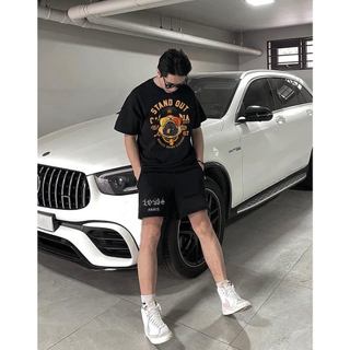 Bộ Thể Thao Hè Tay Ngắn Phối 5D Mặt Cún STAND OUT Sành Điệu, Chất Liệu Cotton Khô Mềm Mịn Thấm Hút Mồ Hôi Siêu Tốt
