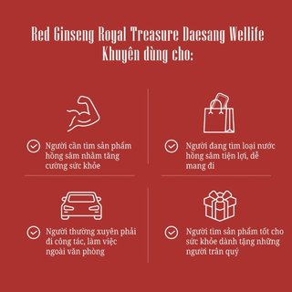Nước Hồng sâm Red Ginseng Royal Treasure Daesang Wellife (40 ml × 24 gói) Hồng sâm Daebo Hàn Quốc
