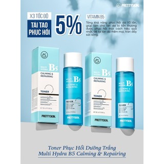 Nước Hoa Hồng Phục Hồi Dưỡng Trắng Da PRETTY SKIN Multi Hydra B5 Calming & Repairing 205ml - Bebeau