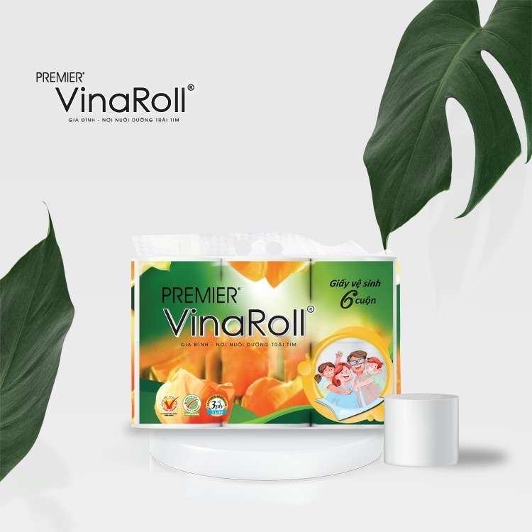 Ảnh Giấy vệ sinh PREMIER VinaRoll Không Lõi Siêu Dai 6 cuộn/ lốc 2