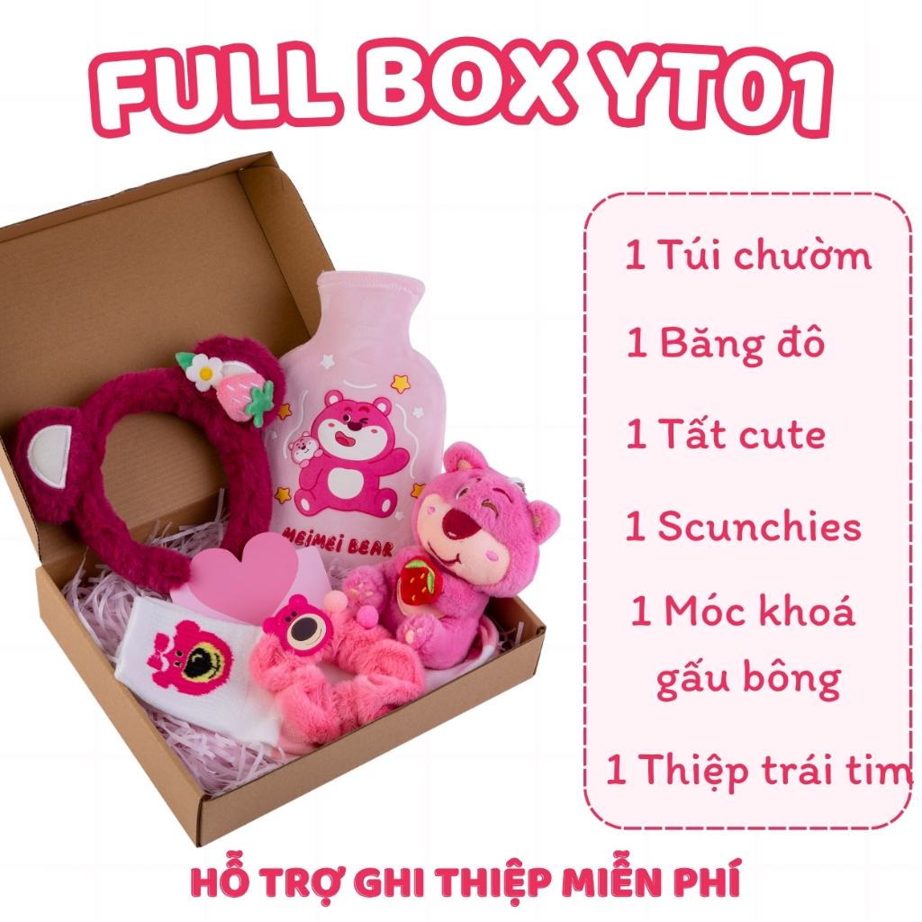 Ảnh Set quà tặng túi chườm nóng lạnh đa năng sưởi ấm giữ nhiệt giảm đau bụng Puha 350ml màu xanh 2