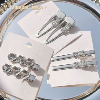 [🔥XƯỞNG SALE SẬP SÀN🔥] Set 2 Kẹp Tóc Mái Đính Đá Lấp Lánh Sang Trọng Phong Cách Y2K K53