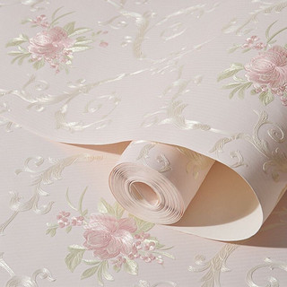 Cuộn 3M Giấy Decal dán tường 3D in nổi khổ rộng 53CM thêu hoa phong cách Vintage mã QD03
