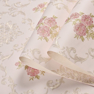 Cuộn 3M Giấy Decal dán tường 3D in nổi khổ rộng 53CM thêu hoa phong cách Vintage mã QD03