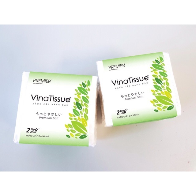 Ảnh Khăn giấy lụa giấy ăn rút PREMIER Vinatissue 200 tờ chính hãng, siêu mềm mịn không tẩy trắng 3