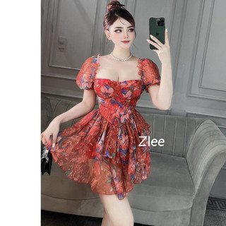 Váy Nữ hở lưng vải tơ hàng thiết kế trẻ trung năng động Long xưởng Ninh Hiệp