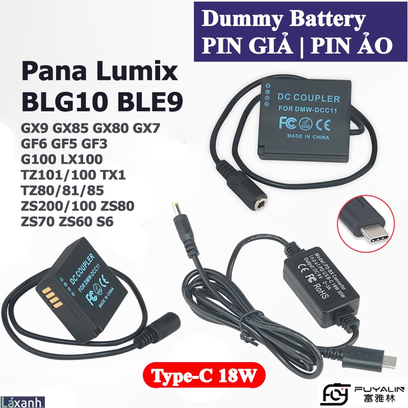 Cavo USB-C A Finto Batteria DMW-DCC11 Per Panasonic Lumix – Alimentazione Continua Per GF, GX, LX, TZ E ZS