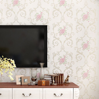 Cuộn 3M Giấy Decal dán tường 3D in nổi khổ rộng 53CM thêu hoa phong cách Vintage mã QD03