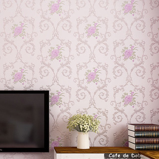 Cuộn 3M Giấy Decal dán tường 3D in nổi khổ rộng 53CM thêu hoa phong cách Vintage mã QD03