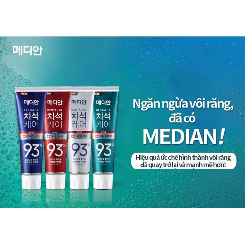 Kem đánh răng Hàn Quốc trắng răng MEDIAN DENTAL IQ 93% 120g sáng bóng NCC Shoptido