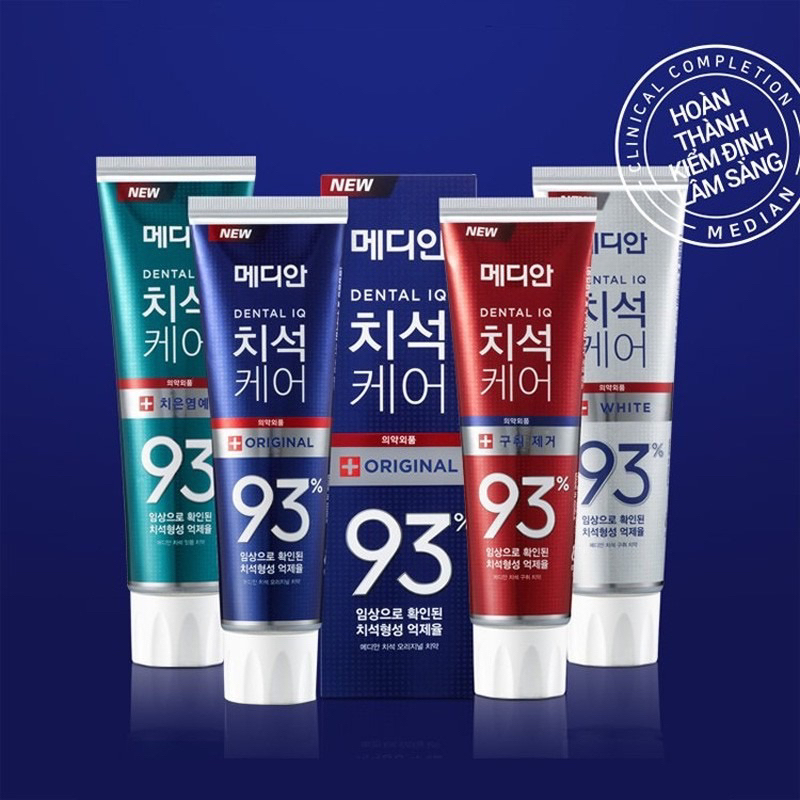 Kem đánh răng Hàn Quốc trắng răng MEDIAN DENTAL IQ 93% 120g sáng bóng NCC Shoptido