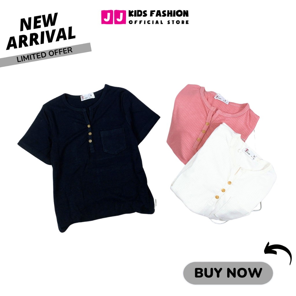 Áo thun cotton cho bé gái ngắn tay cao cấp full size JJ Kids