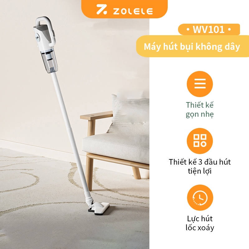 Ảnh Máy hút bụi không dây ZOLELE  cầm tay đa năng 7500PA công suất mạnh WV101 - Chính hãng 2