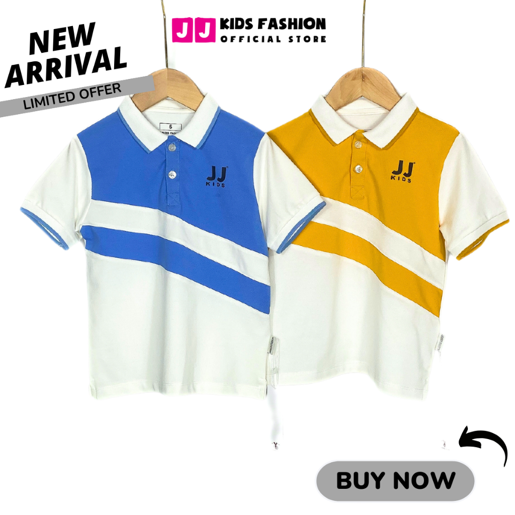 Áo thun polo cho bé trai cộc tay có cổ cotton cá sấu full size 4 - 15 tuổi 22kg đến 43kg JJ Kids