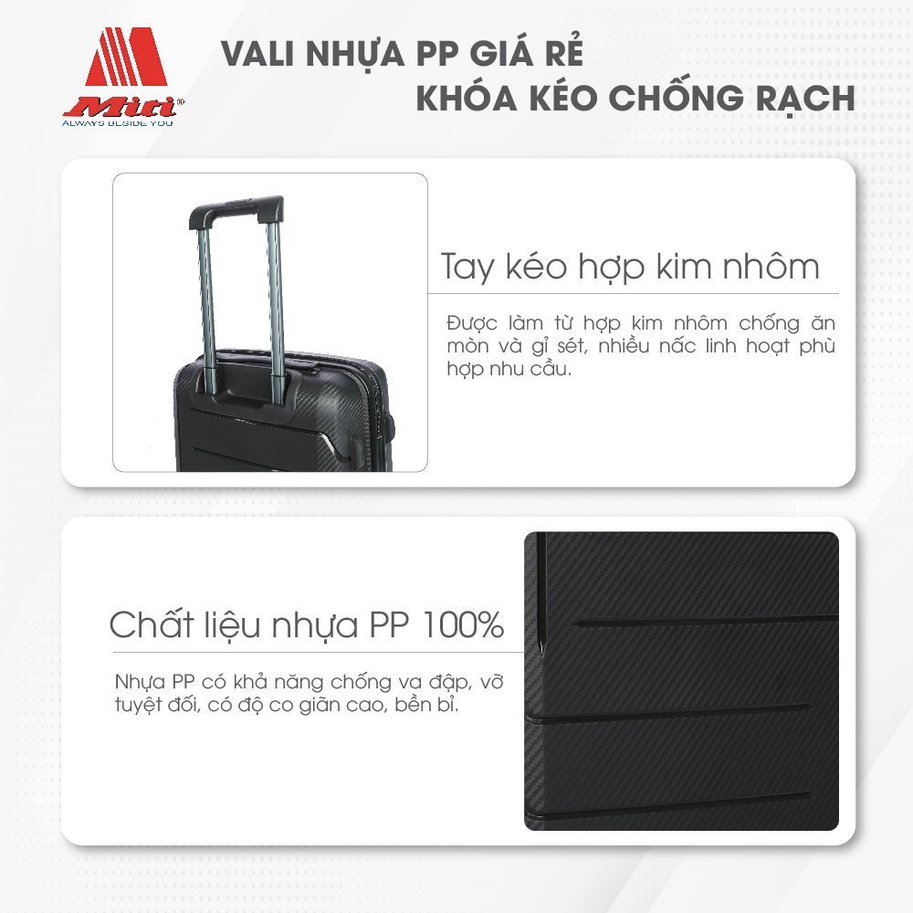 Ảnh Vali kéo du lịch Miti VL513049 nhựa 20 inch hành lý xách tay bảo hành 4